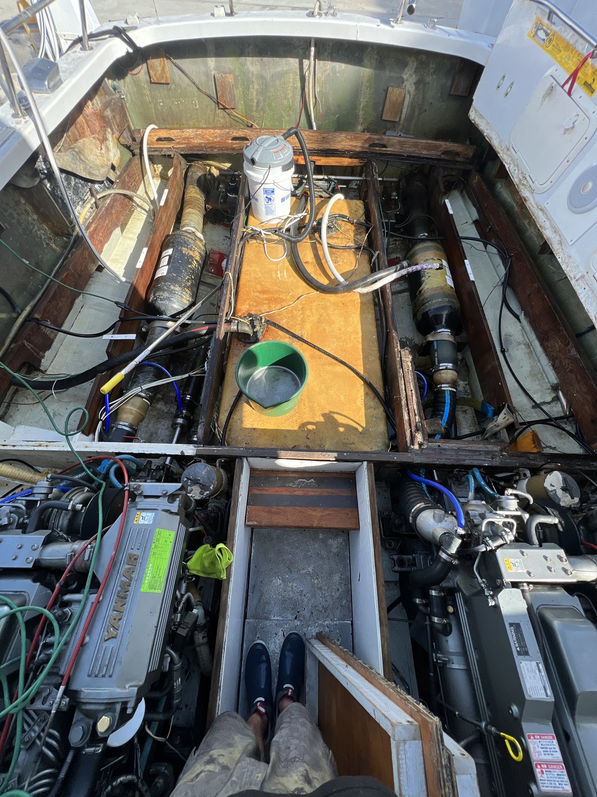 Marine engine room — Wolfe, Hoover & Sons Engineering technicians on the job